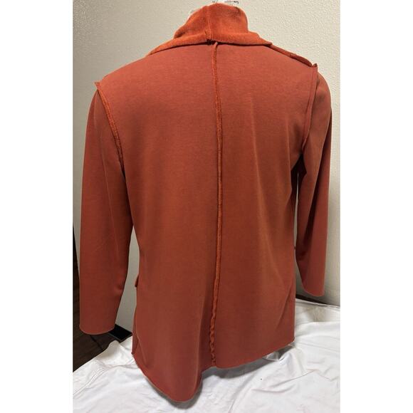 Soft Surroundings Size L Open Front Long Sleeve Cardigan Lagenlook Boho orange - Picture 2 of 9
